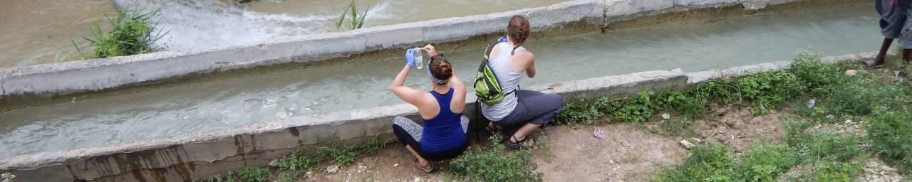 Sampling near Tampion Dam